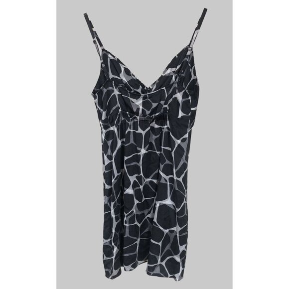 Express Silk Babydoll Dress/Tunic Top Womens Medium Animal Print y2k Empire - Picture 2 of 8